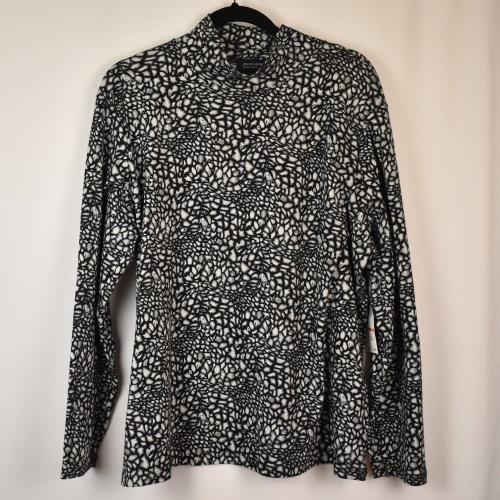 Jones New York Signature 100% Cotton Pebble Mock Neck Long Sleeve Tee Size 3X